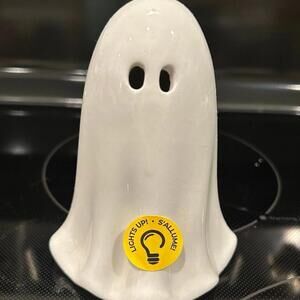 Lighted ceramic ghost